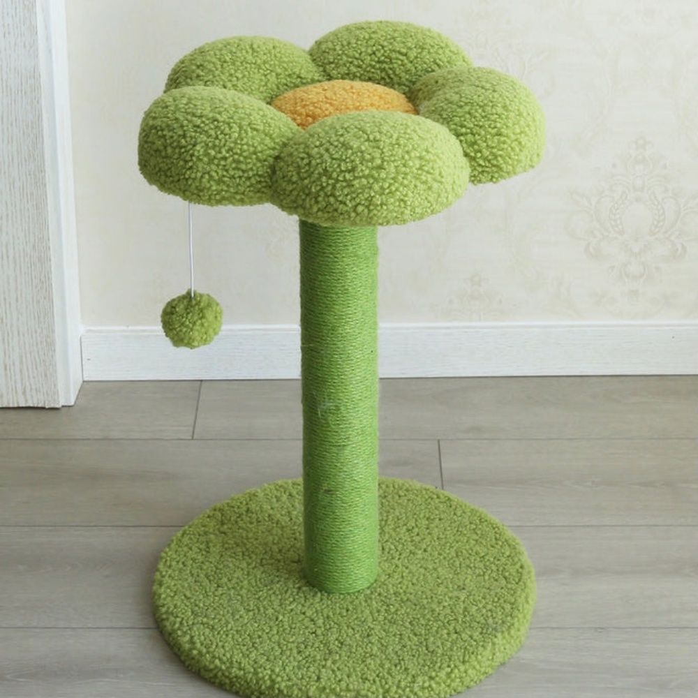 NWT- Cat Flower Scratching Post, Perch and Activity Tree with Teaser Ball Toy